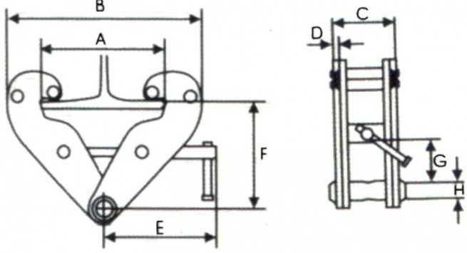 Pinça de Aperto Manual p/ Viga VKPBC1T  Capac. 1 ton