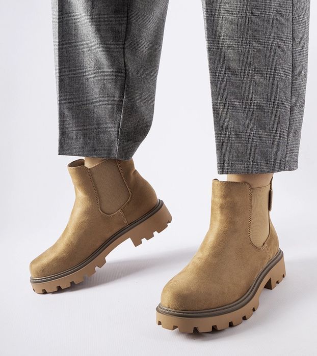 Beżowe botki ocieplane Big Star MM274373