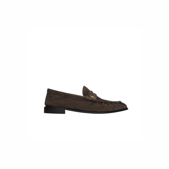 Лофери Saint Laurent Le Loafer Supple in Suede Dark Chocolate