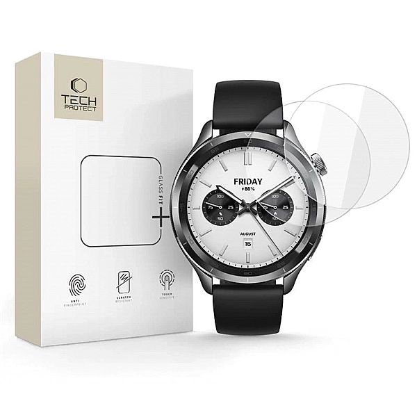 Szkło hartowane Tech-Protect Glass Fit+ 2-pack na Xiaomi Watch S4 - pr