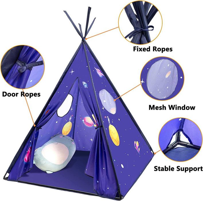 Tenda de campismo tipi para crianças,  110 x 110 x 152 cm - nova