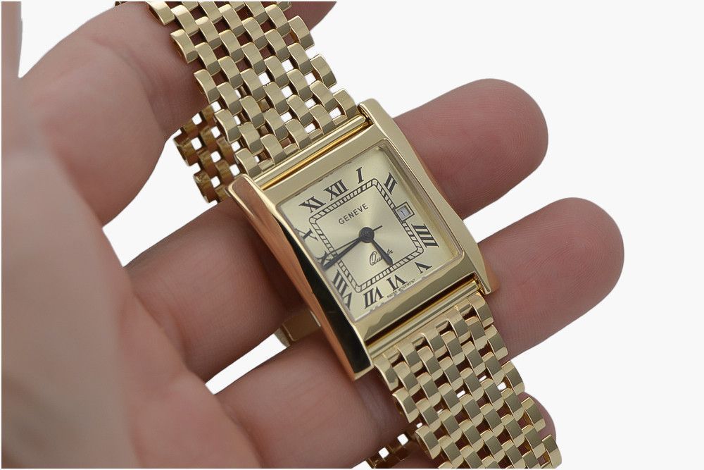 Złoty zegarek 14k 585 z bransoletą męski Geneve mw009y&mbw008y Gdańsk
