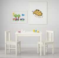Ikea Kritter, stolik dziecięcy i dwa krzesełka.