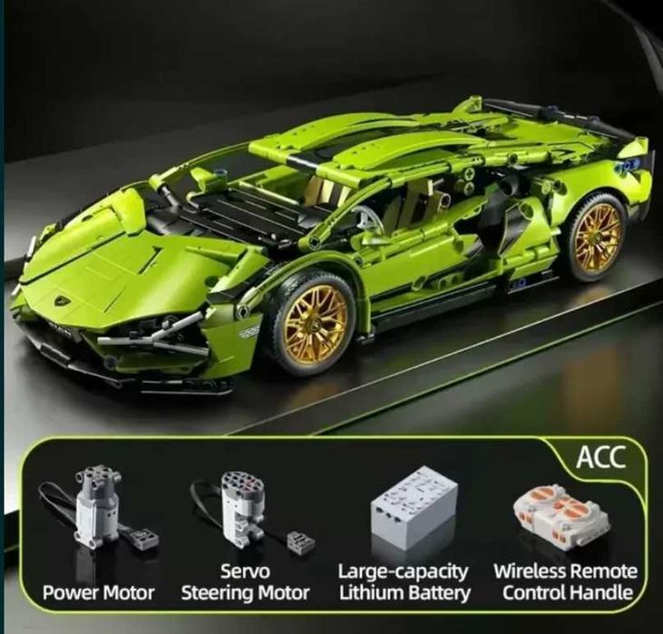 Конструктор LEGO, машинка на пульте управления + подсветка Porsche 911