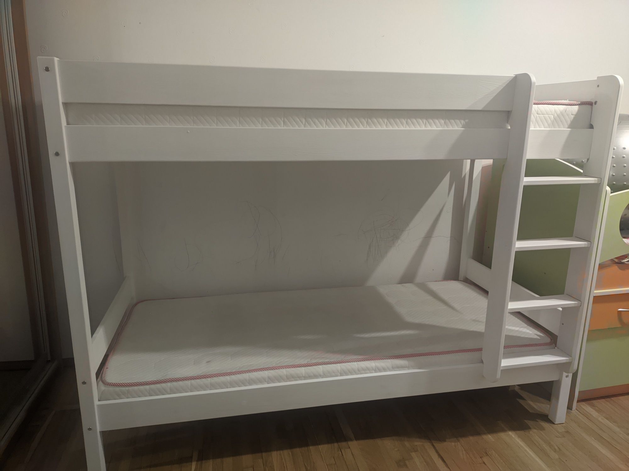 Двоповерхове ліжко jusk 90x200 з матрасами