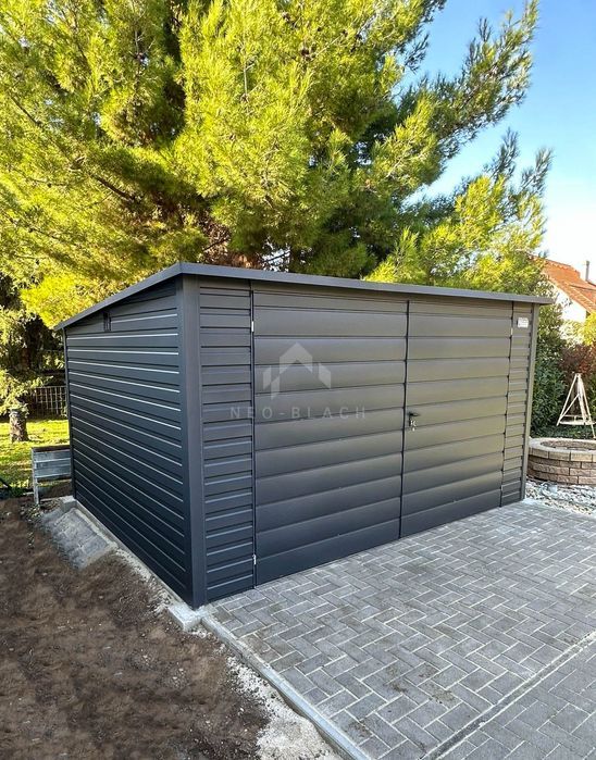 Schowek Domek Ogrodowy 4X3M Brama Dwuskrzydłowa Dach Spad W Tył Nb389
