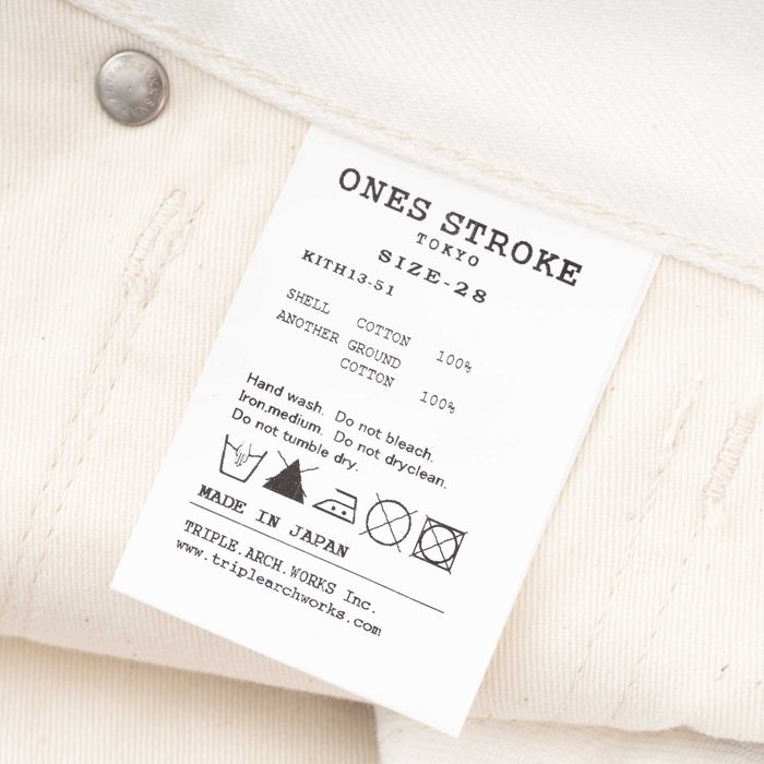 Jeans marfim japonês KITH × Ones Stroke (28, 30) Japan