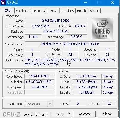 Стационарный ПК,  состояние нового, Intel Core i5 10400