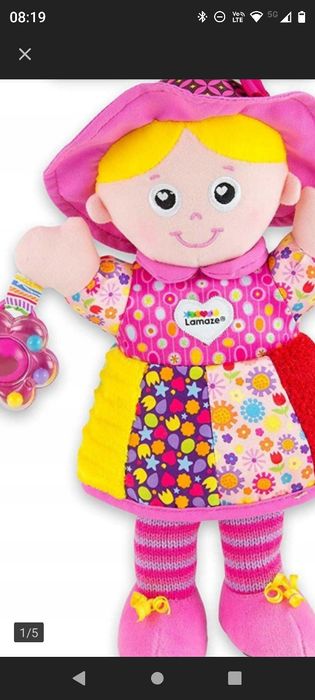 Lalka sensoryczna z grzechotką Emily Doll Lamaze