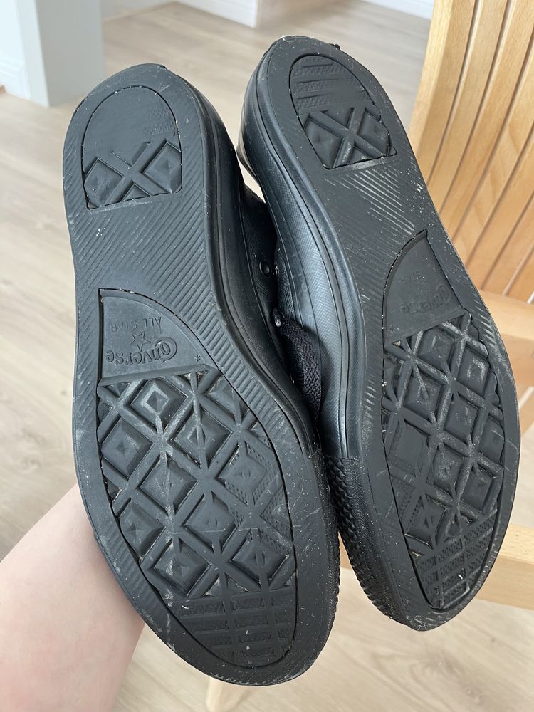 Конверси, чоловічі кеди, converse, натуральна шкіра, чорні
