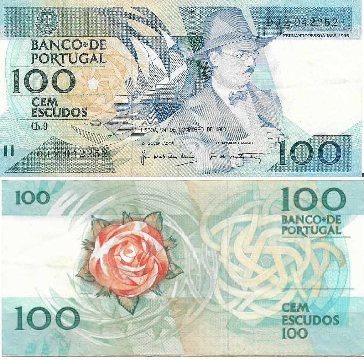 Portugal - - - 100$00 - Fernando Pessoa - - - - - Notas
