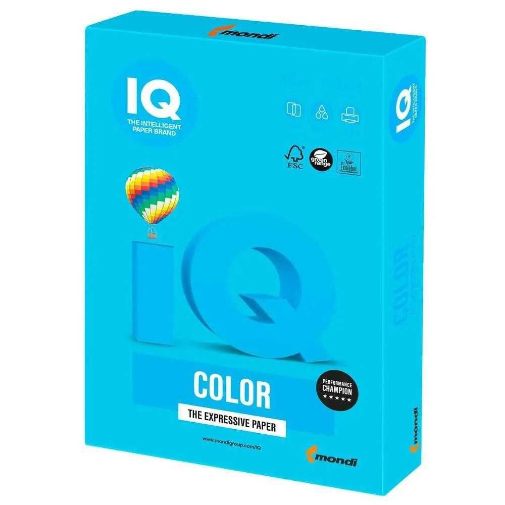 Бумага А4 IQ Color AB48 синий,160 г/кв.м