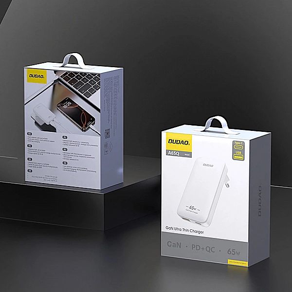 Ładowarka sieciowa GaN Dudao A65Q 65W USB-A / USB-C PD ultracienka - b