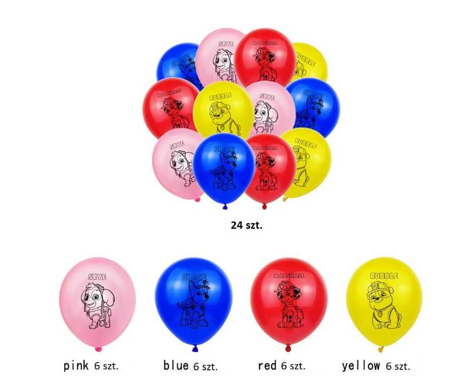 Zestaw Psi Patrol Balony dekoracje na urodziny dla dziecka