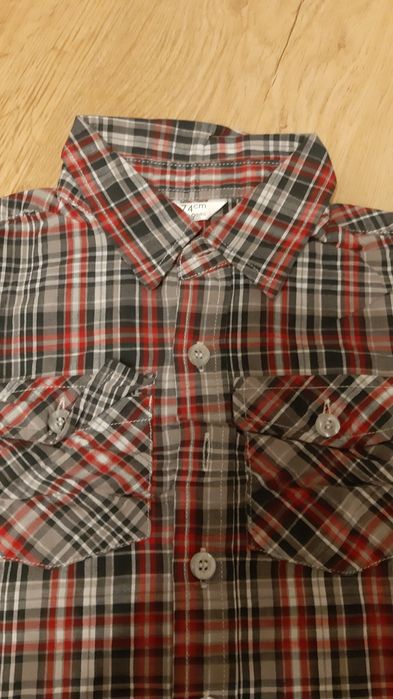 Koszula w kratkę chłopięcą rozm.74