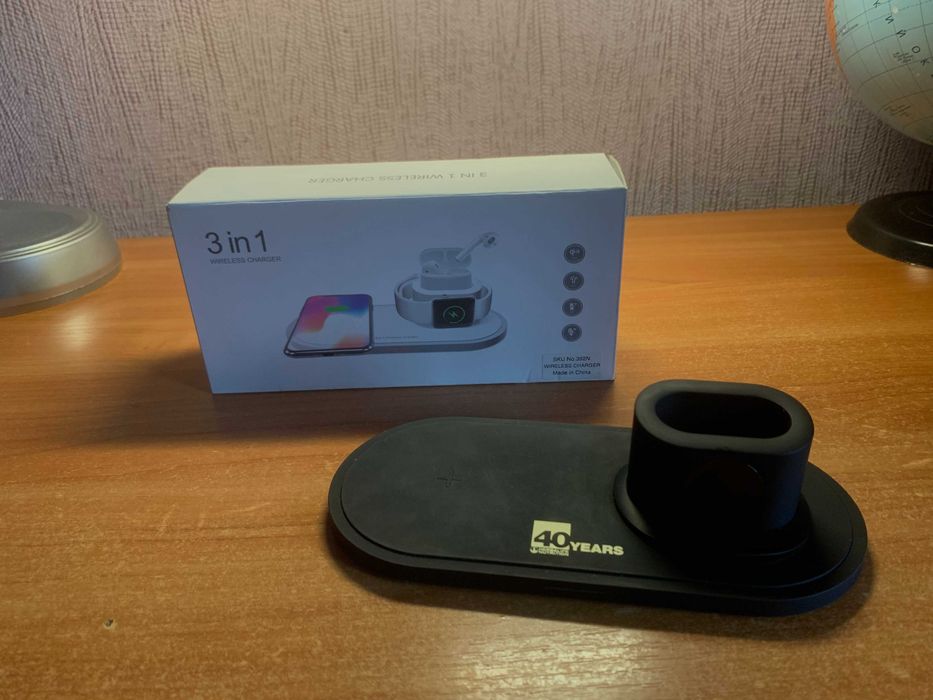 Портативна бездротова зарядка 3в1 / Apple зарядна станція