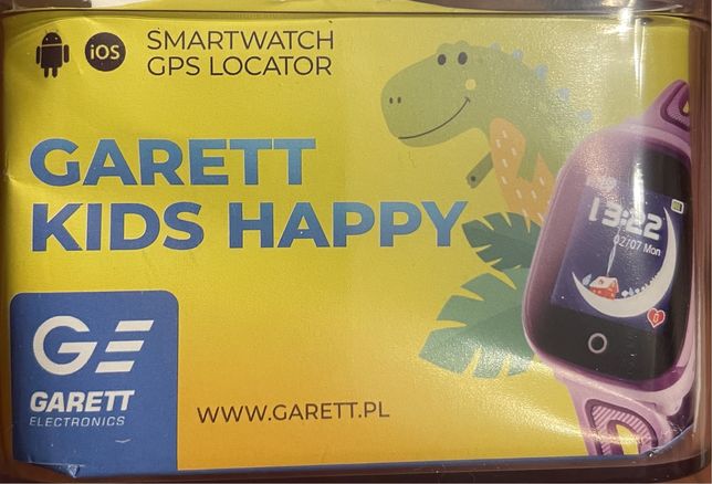Smartwatch gps locator Garett kids happy, fioletowy dla dzieci