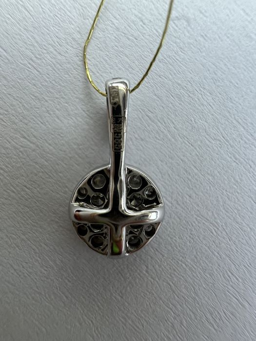 Золотой кулон с бриллиантами белое золото 585 проба