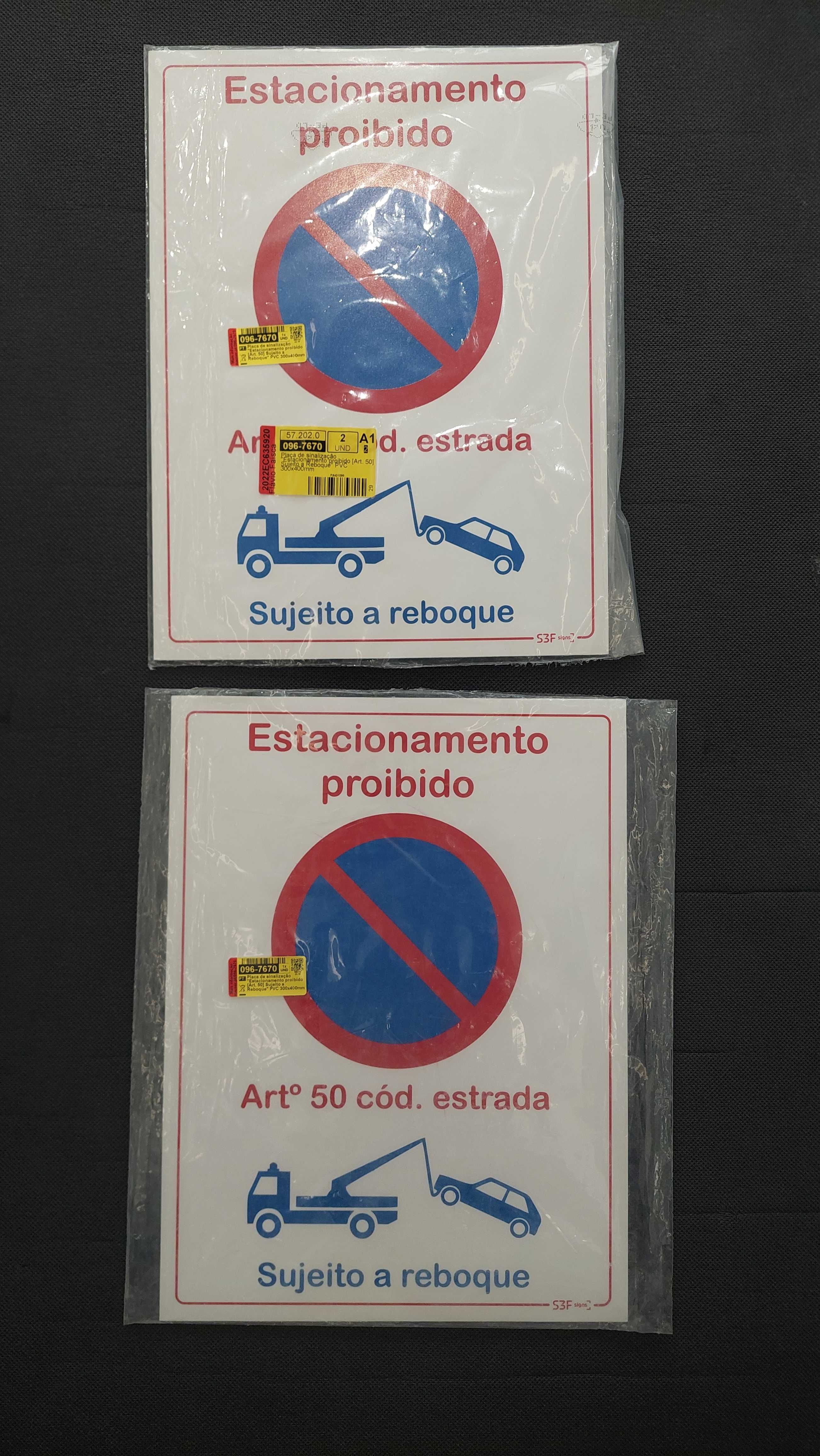 Placa Sinalização Estacionamento Proibido