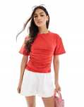 Asos Design 34 Xs Czerwony T-Shirt Damski Koszulka Chartreuse D1375