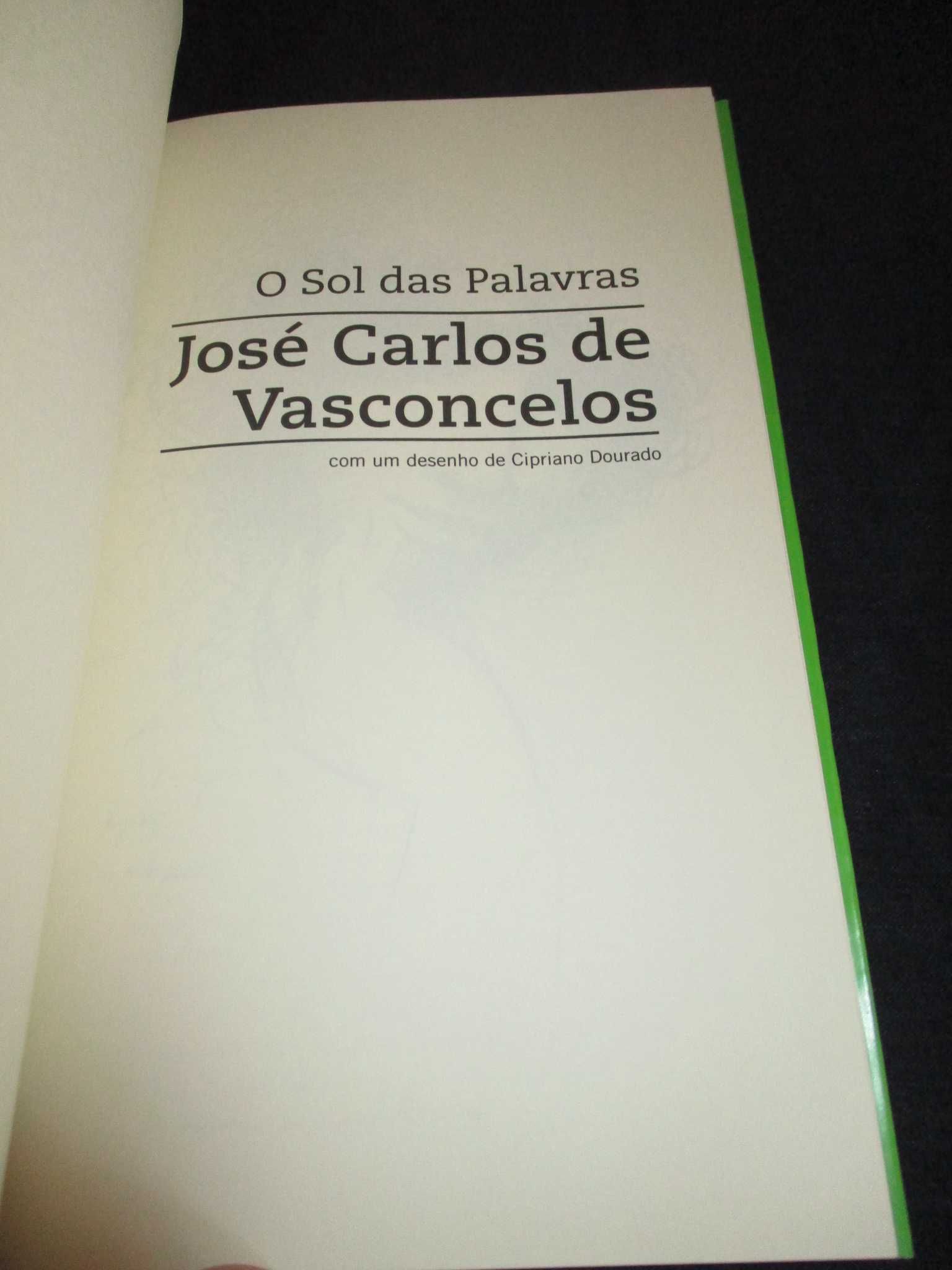 Livro O Sol das Palavras José Carlos Vasconcelos