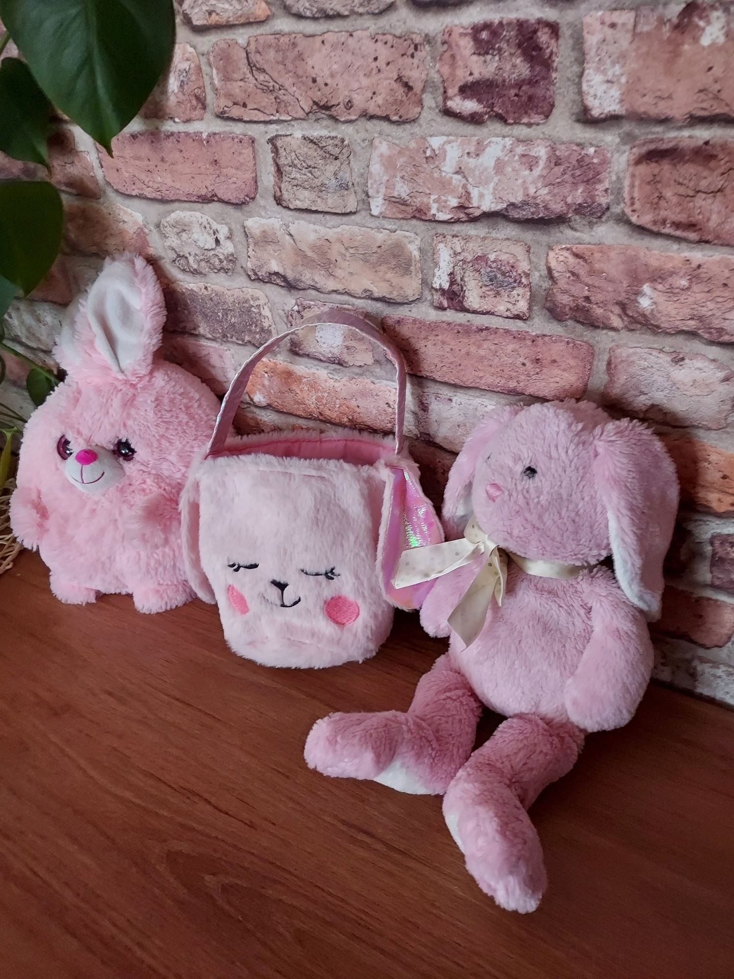 Zestaw maskotek plus torebka dla dziewczynki króliczek, różowe kroliki