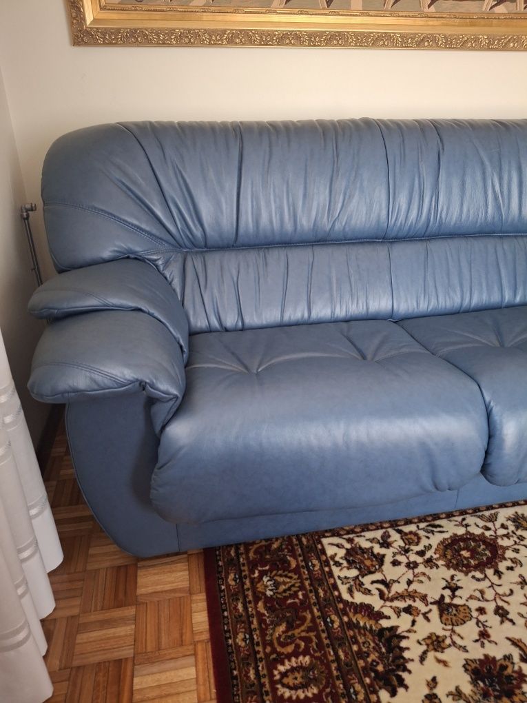 Sofás Pele Vintage Azul