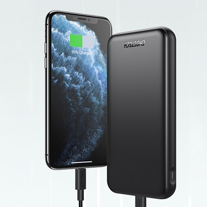 Choetech Powerbank 10000Mah 18W Qc Pd Usb / Usb C Czarny