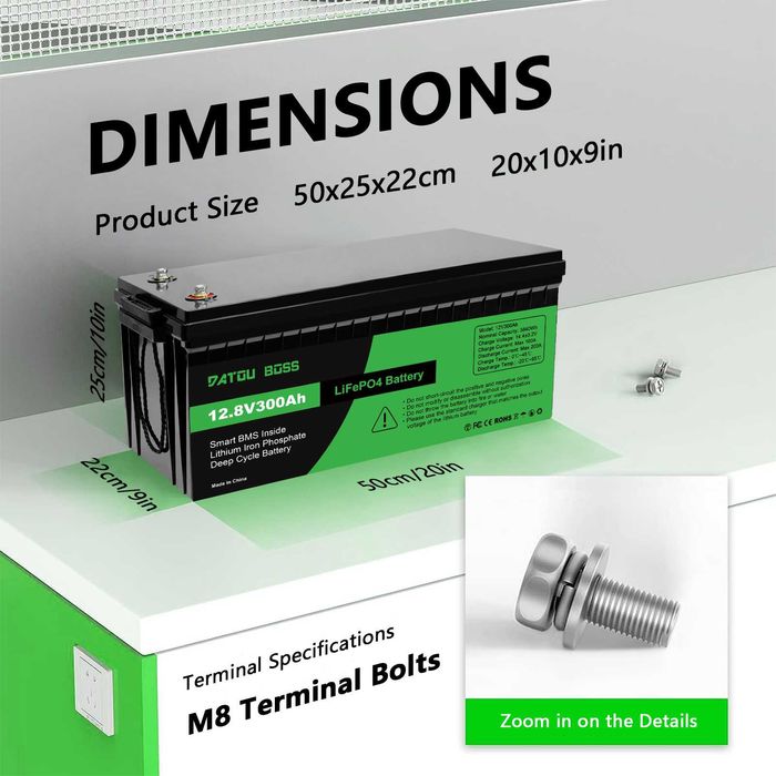 bateria 12V 300Ah 24V 48V