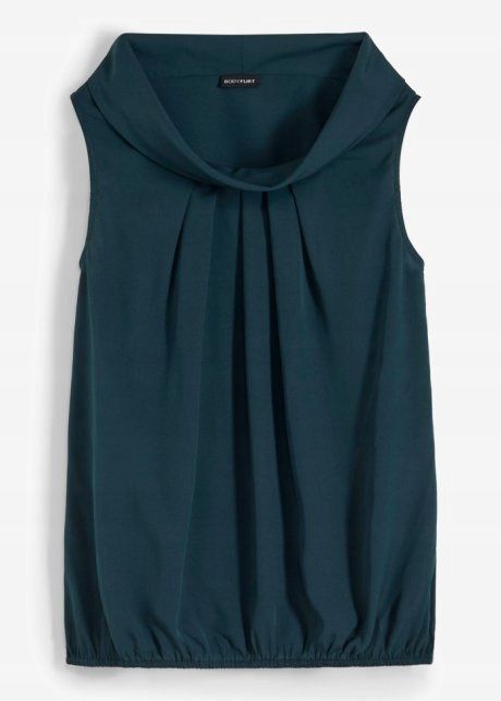 B.P.C top ciemnozielony z kołnierzem r.34