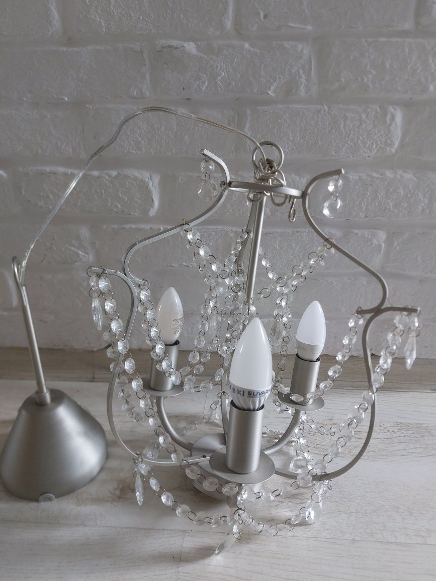 Lampa żyrandol z kryształkami wisząca sufitowa Ikea