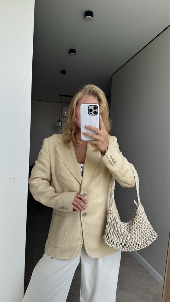 Лляний жакет/піджак в кольорі вершкового масла від Max Mara