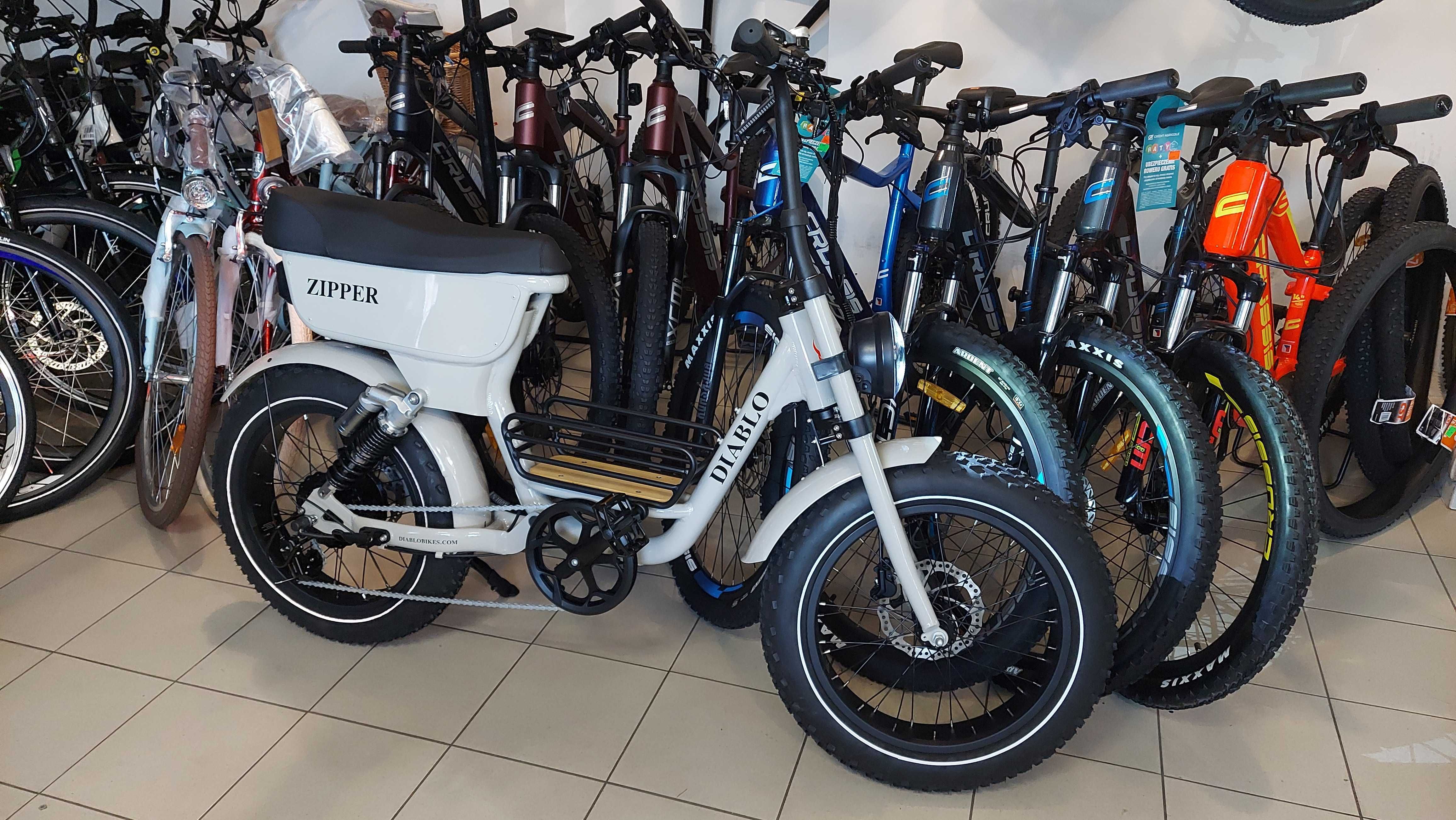 Rower elektryczny DIABLO ZIPPER FatBike dwuosobowy nie składak Manetka