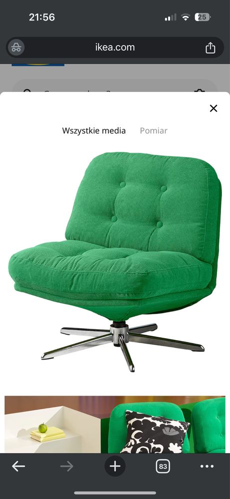 Fotel zielony dyvlinge ikea, nowy