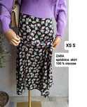 Zara XS S talia 32,5x2 spódnica viscose kwiatuszki flowers midi