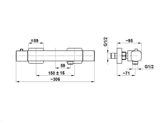 KFA Malaga bateria natryskowa termostatyczna brushed light gold