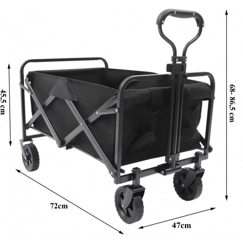 Wózek transportowy składany, przyczepka ogrodowa 72x47x68-87cm AR07CZ