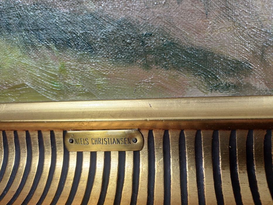 Stary obraz na płótnie Niels Peter Christiansen (1873- 1960)