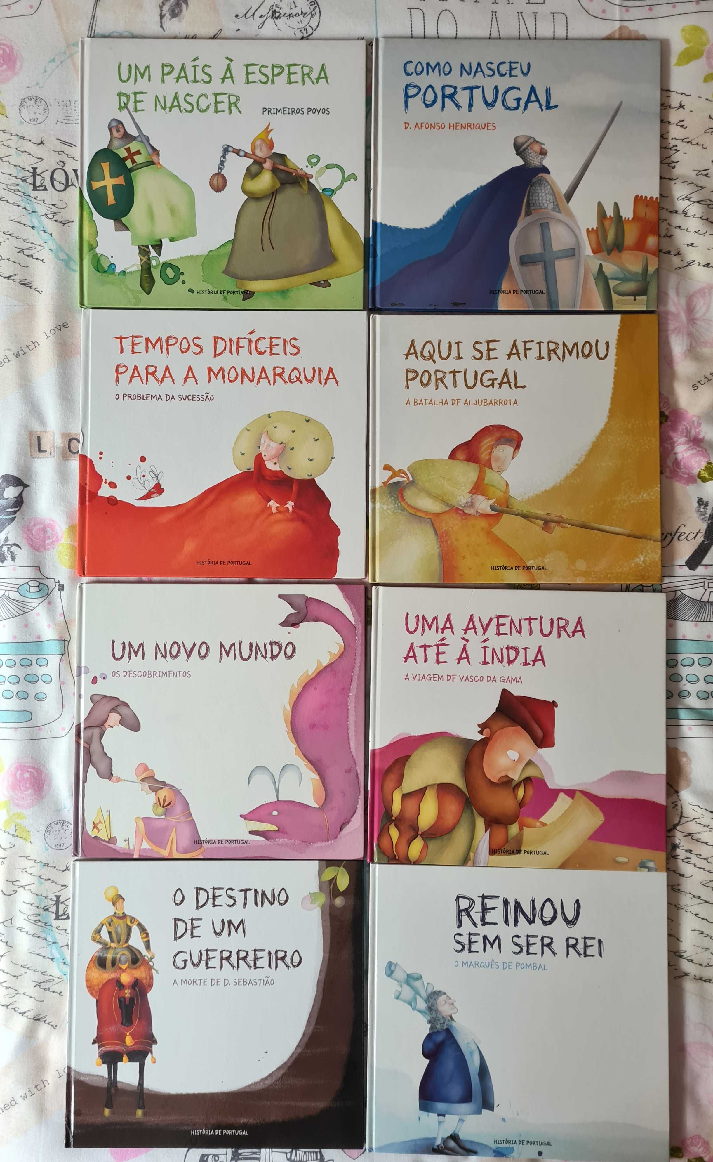 8 livros da coleção juvenil "História de Portugal"