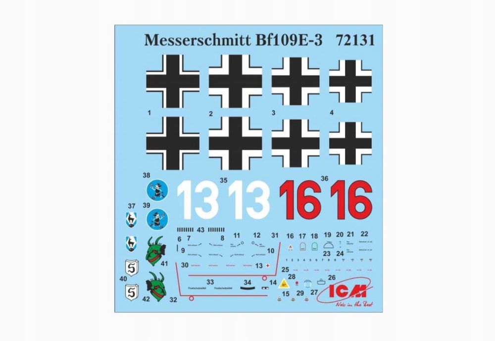 Samolot Messerschmitt Bf 109E-3 German Fighter model 1:72 ICM 72131