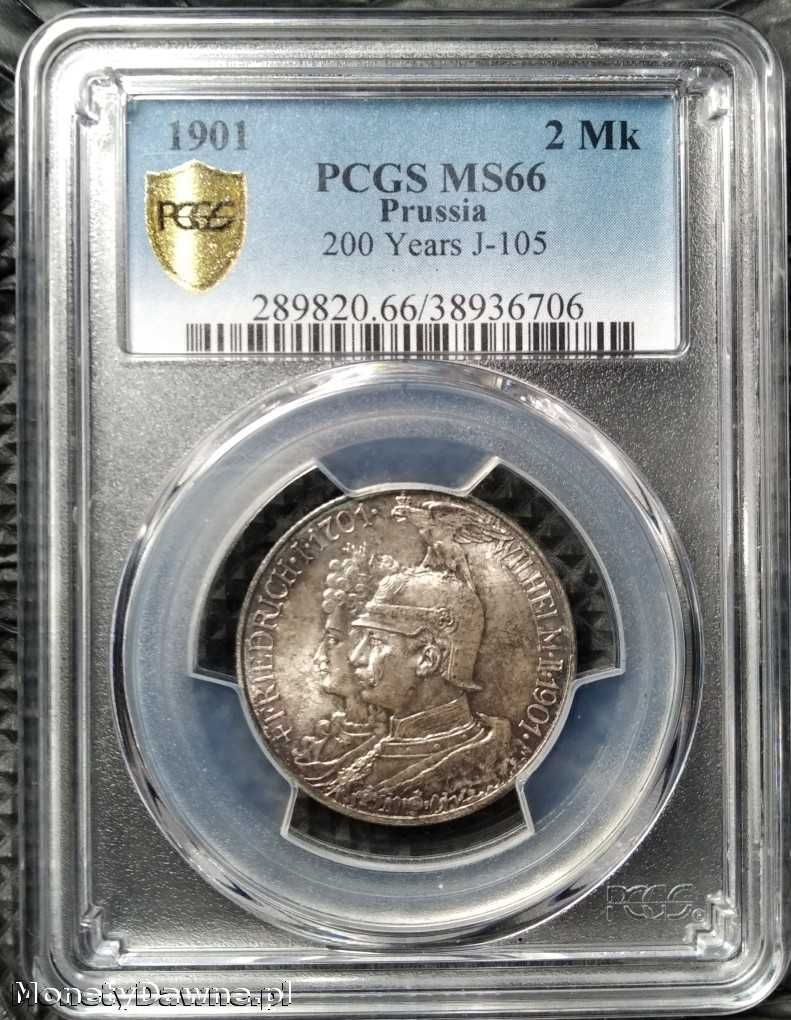 2 marki 1901, 200-lecie Prus PCGS MS66 GRADING