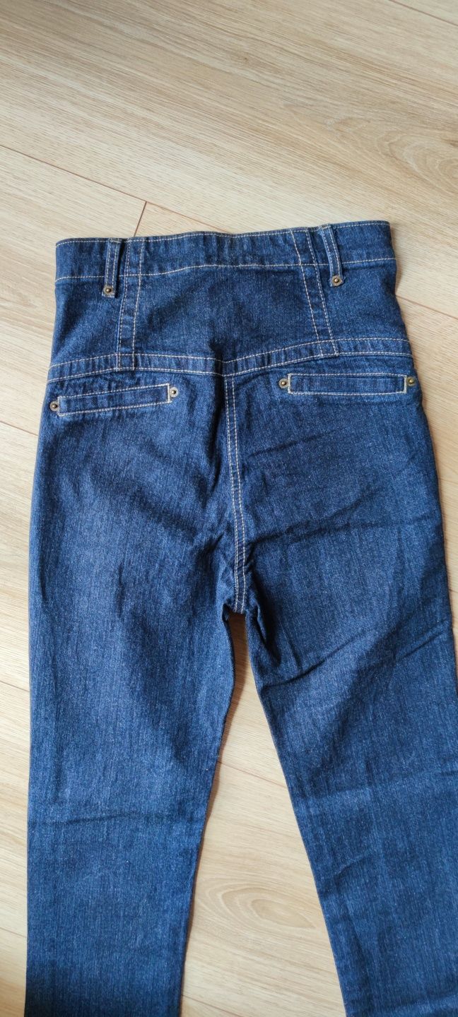 Jeansy denim z wysokim stanem guziki Primark 36/8/S