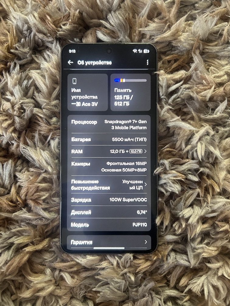 Oneplus Ace 3V 12/512gb