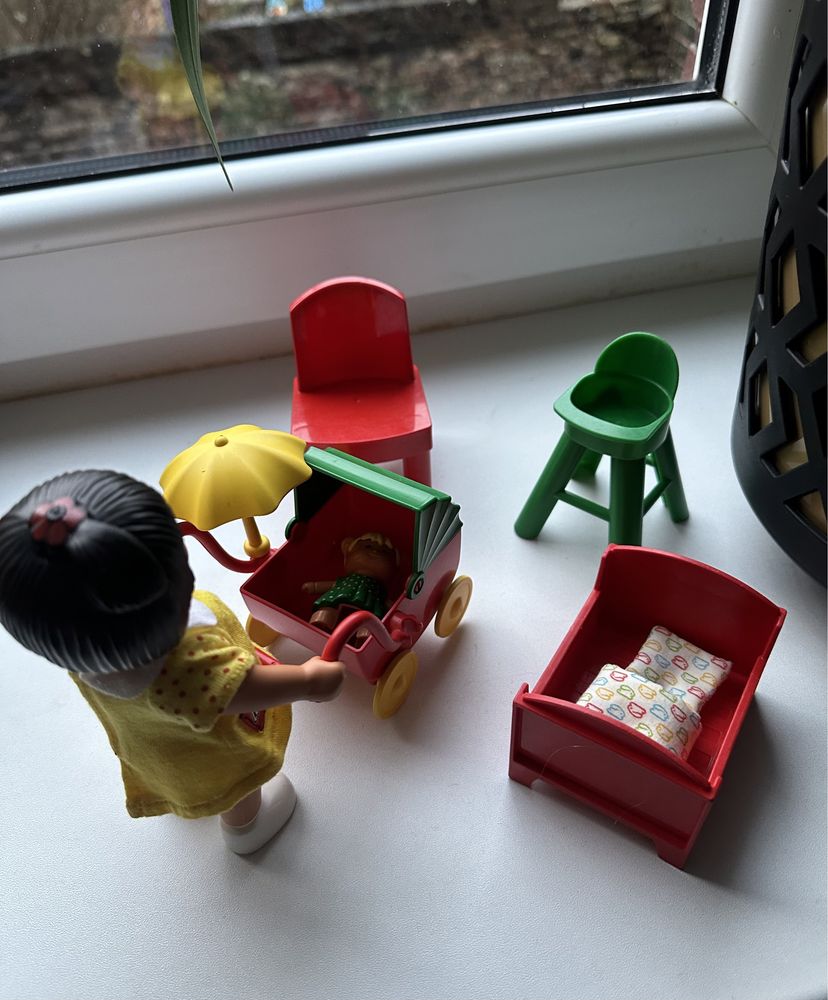 Klocki Lego duplo Dolls unikat wózek łóżeczko krzesło do karmienia