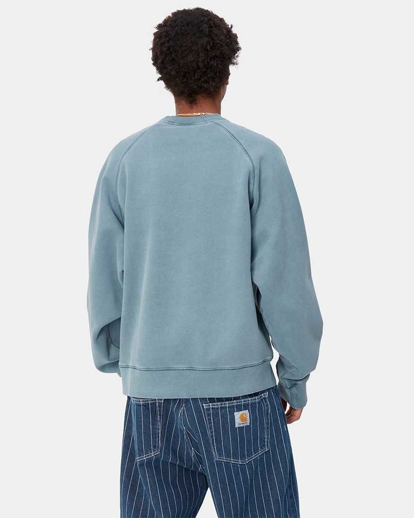 Світшот Carhartt WIP Taos Sweat Garment Dyed Blue