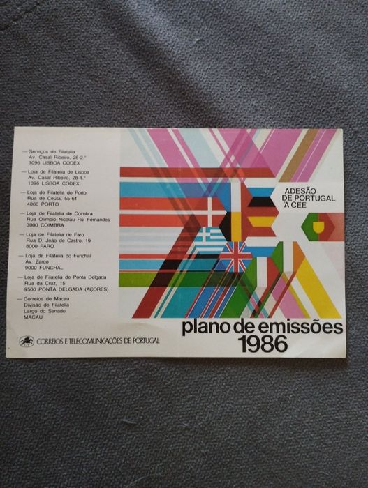 Calendário de 1986 - Adesão de Portugal à CEE - emitido pelos CTT