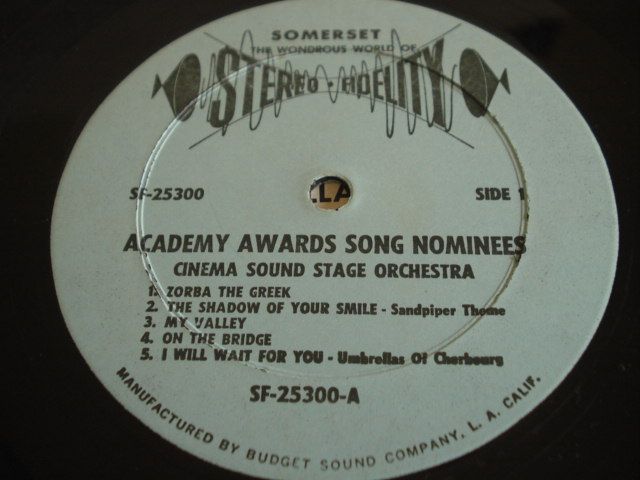 Vintage Vinil Academy Award Song Nominees 1966