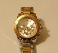 Solidny zegarek naręczny, kwarcowy ze stali na bransolecie Reloj Mujer