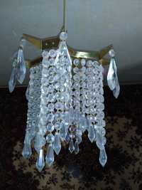 Чешская люстра из латуни и хрусталя подвесной светильник