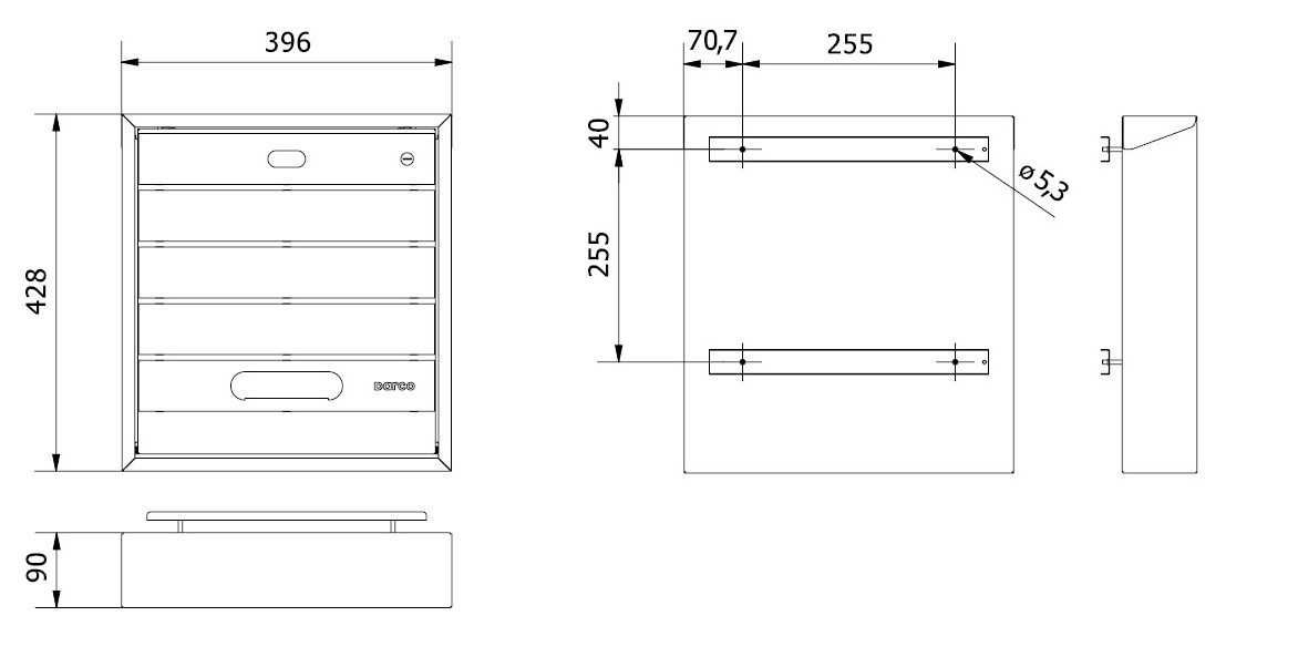 Skrzynka na listy Duża CZARNA BSL-3 DARCO Polski producent MODEL BSL-3